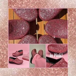 WiDE Pink Glitter Dansko Pro XP Clog Wicked Glinda Bling Sparkle Twinkle 36 40